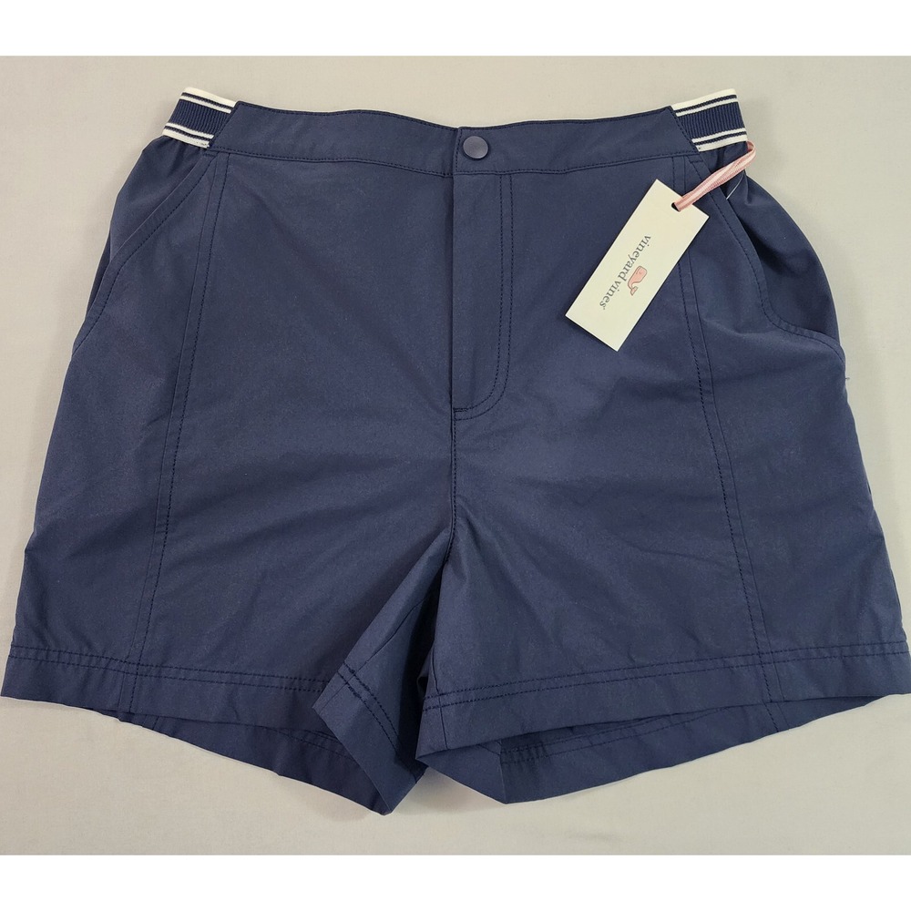 Vineyard Vines athletic shorts womens S Small navy pockets zip $88 ladies